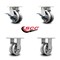 Service Caster 4 Inch Kingpinless V Groove Semi Steel Wheel Caster Brakes 2 Rigid SCC, 2PK SCC-KP30S420-VGR-SLB-2-R-2 - alternate 6